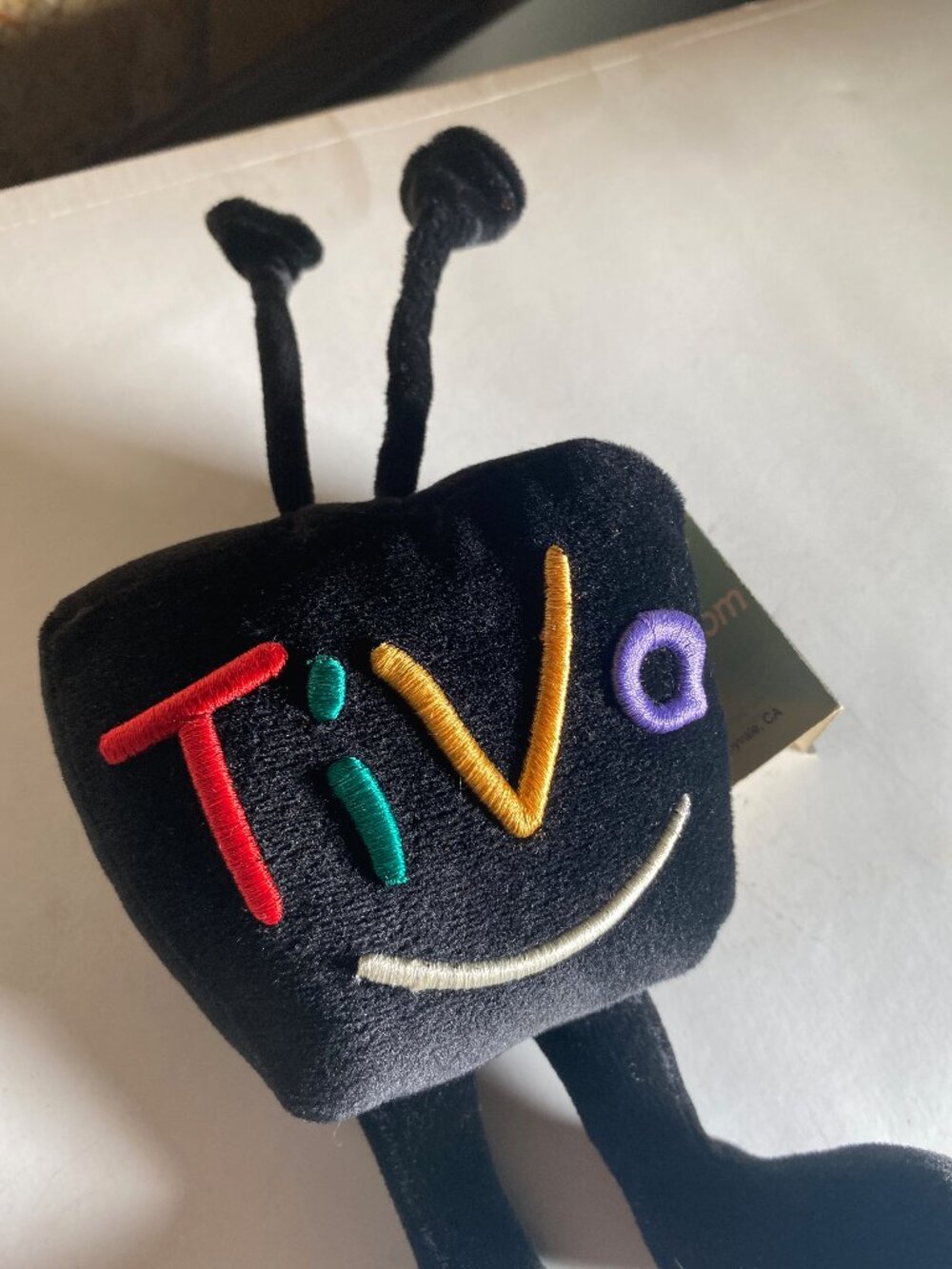 Vintage Tivo TV Antenna Promotional Black Adult Plush Collectible Figure w/Tag